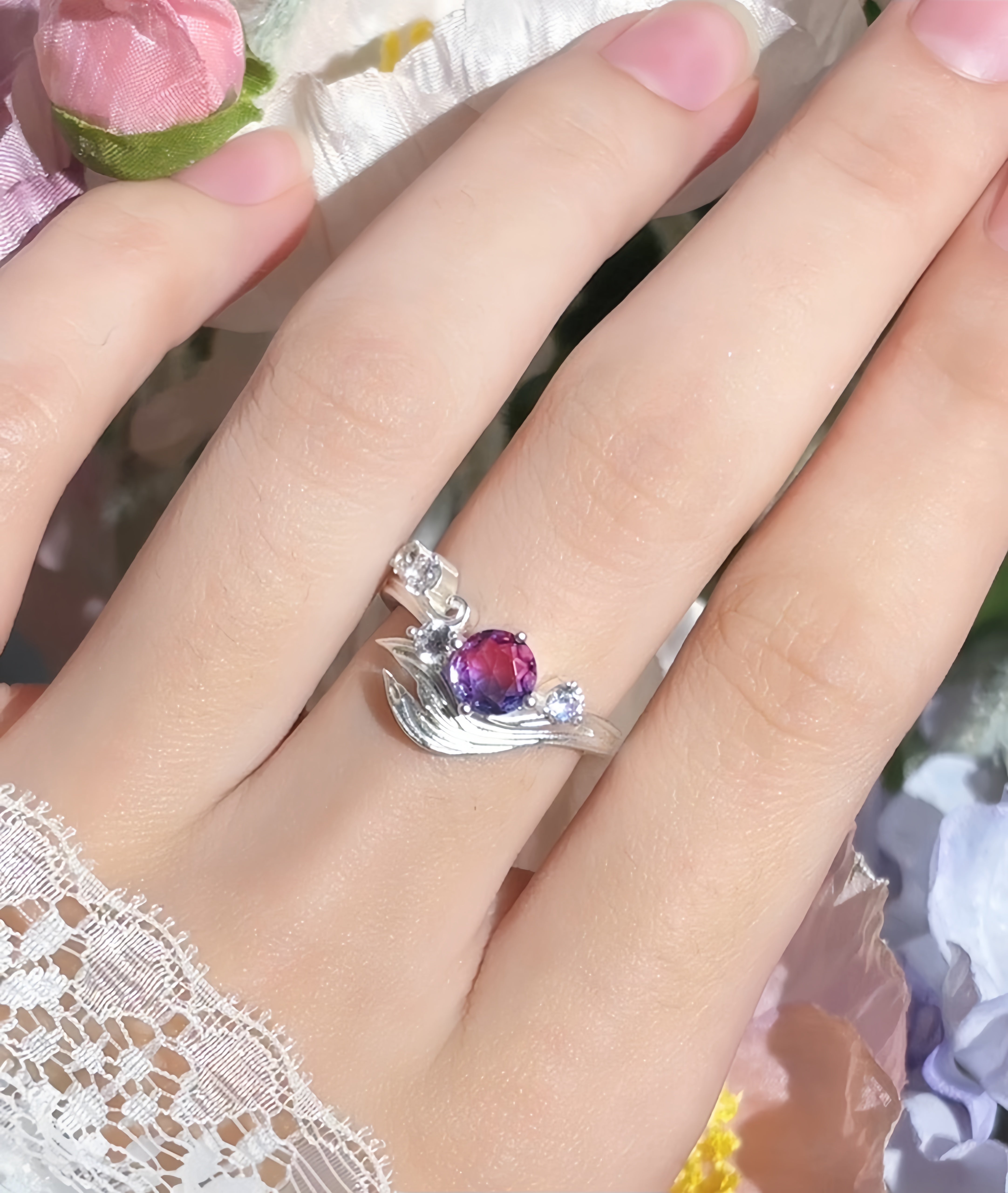 Love and Deepspace | Rafaye Fish Tail Inspired Ring  Sterling Silver 925  Zircon