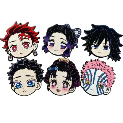 Demon Slayer | Magnetic Refrigerator Stickers & Pin Badges 12Pcs
