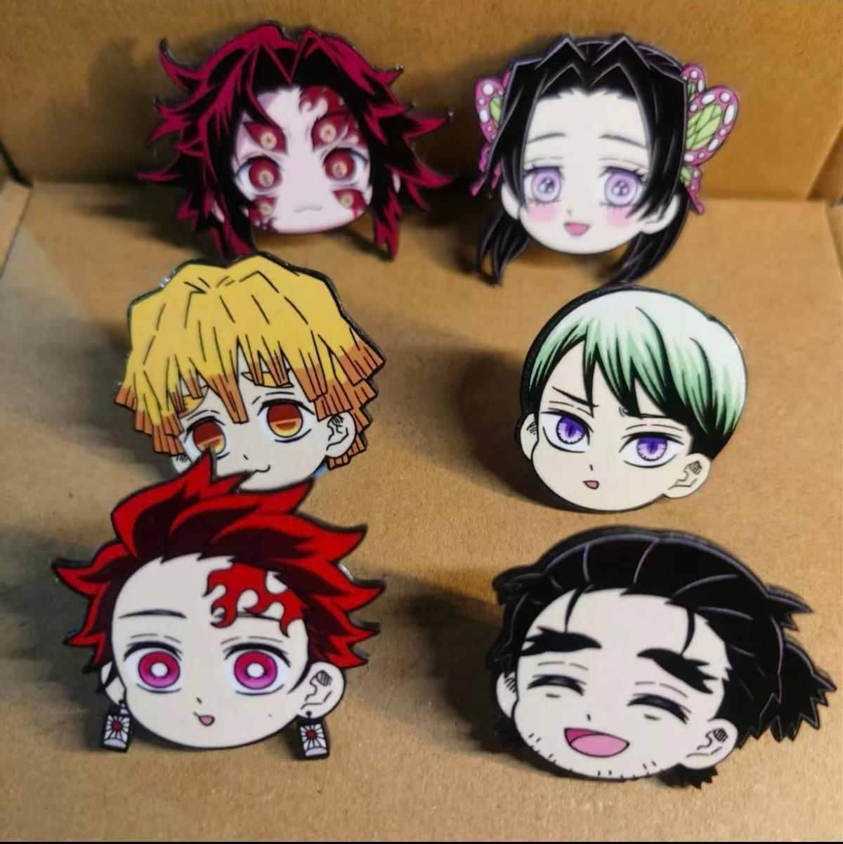 Demon Slayer | Magnetic Refrigerator Stickers & Pin Badges 12Pcs