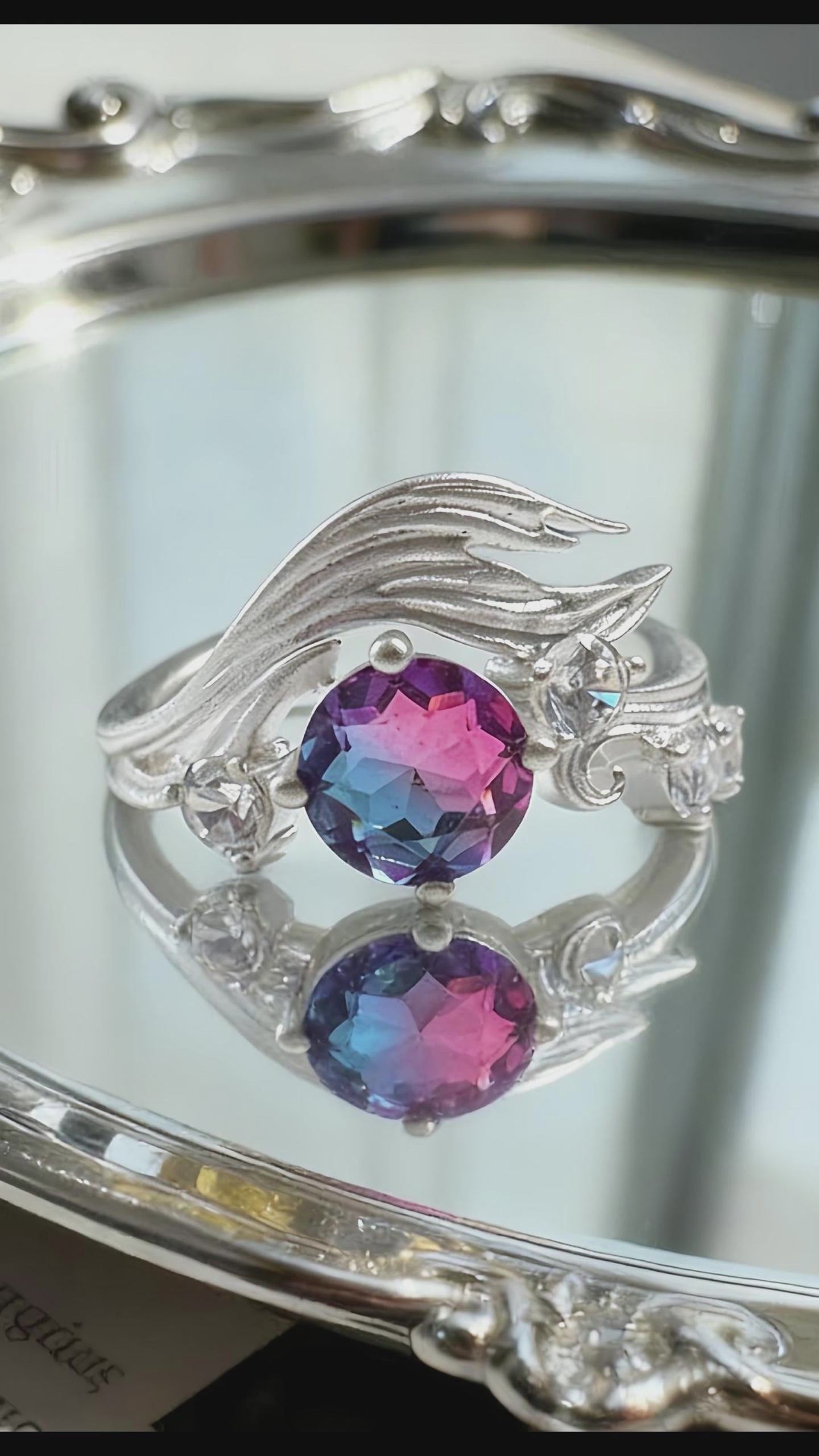 Load video: Love and Deepspace | Rafaye Fish Tail Inspired Ring  Sterling Silver 925  Zircon