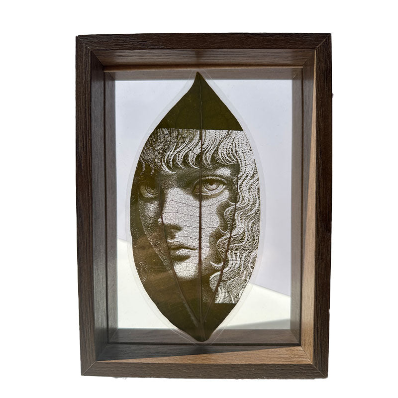 Anime Character Leaf paintings & Leaf carvings With Frame